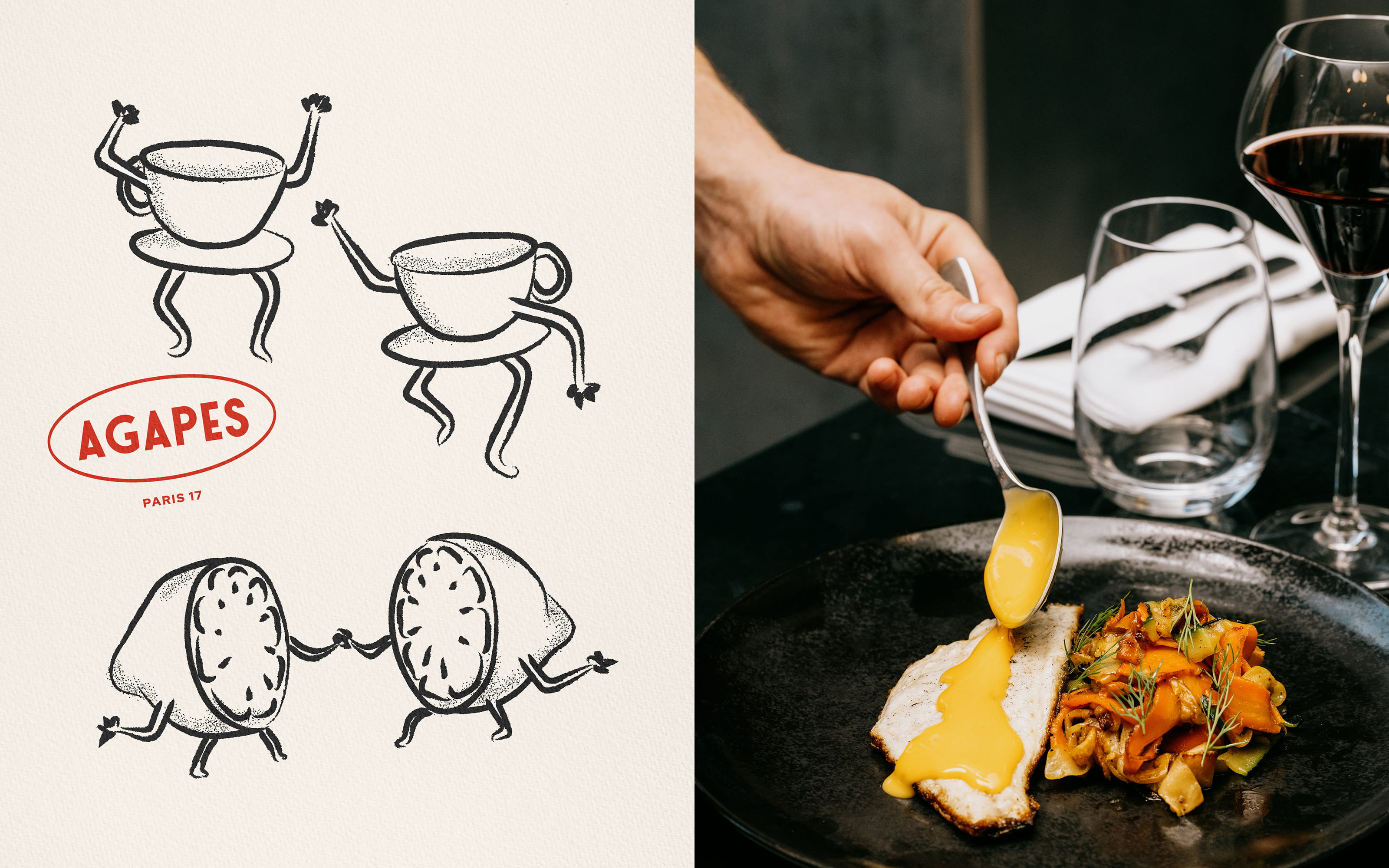 Agapes : branding of a restaurant in Paris © Pierre d'Alteroche
