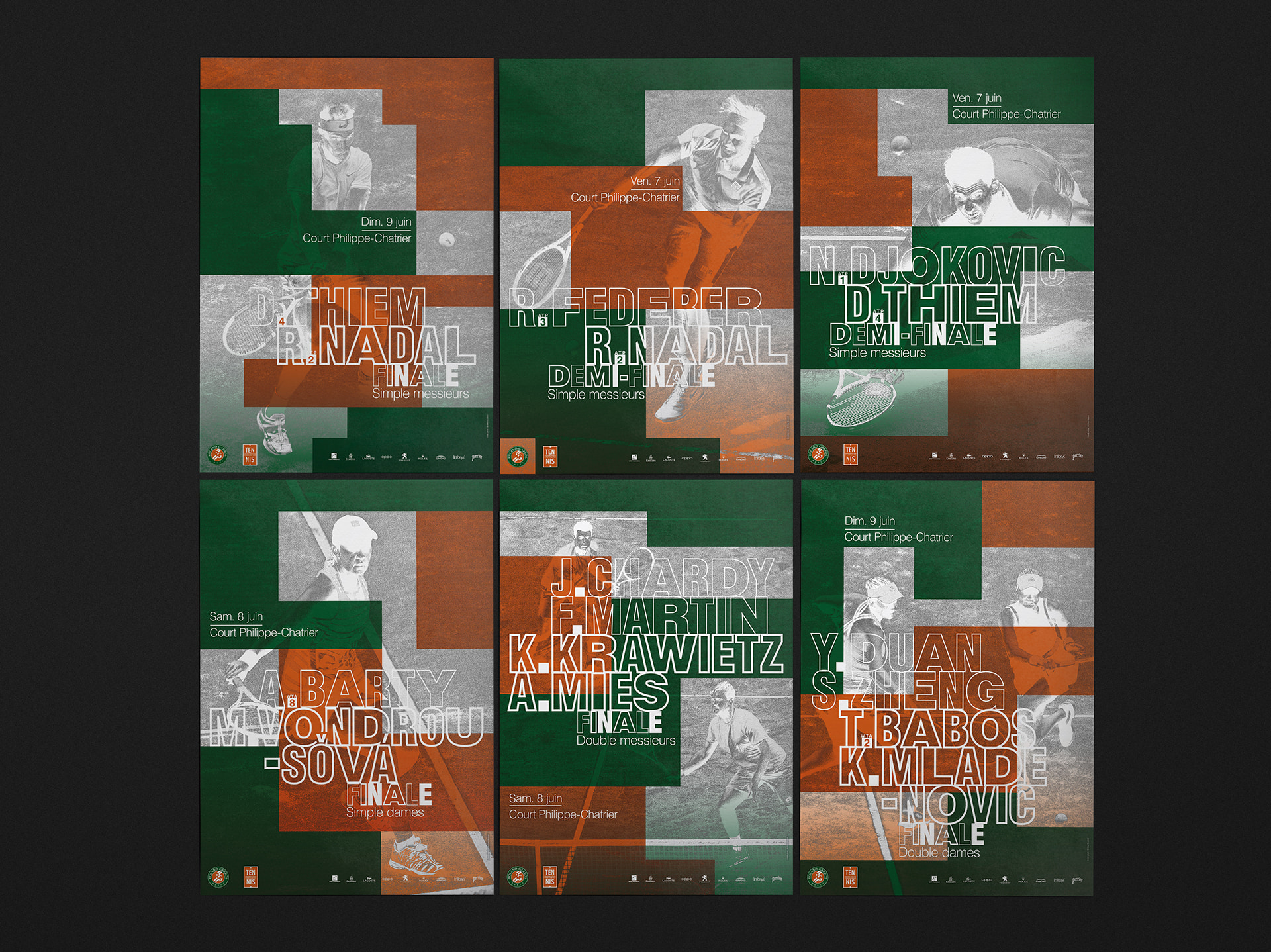 Roland Garros 2019 posters © Pierre d'Alteroche