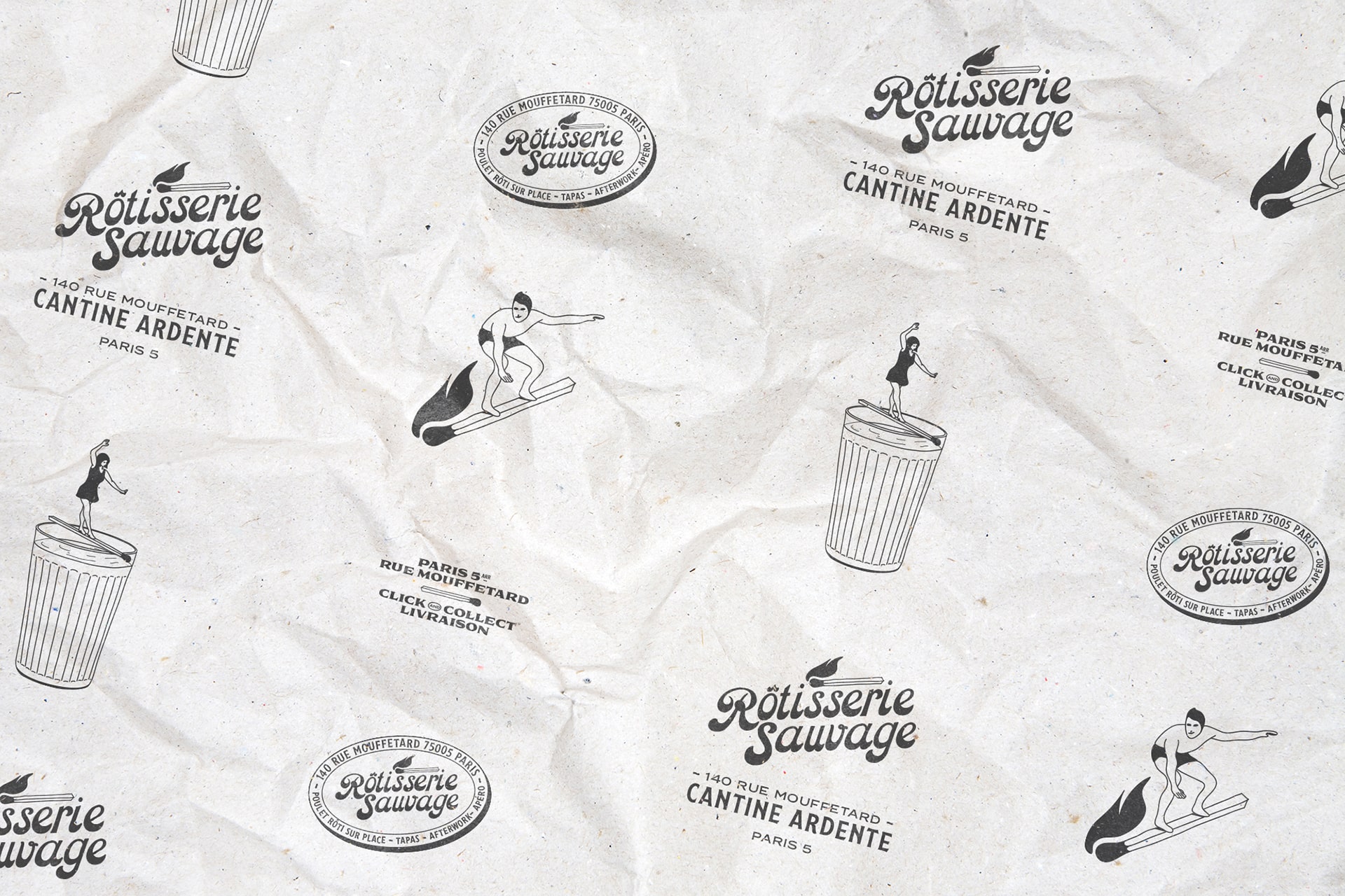 Rôtisserie Sauvage : branding of the parisian restaurant © Pierre d'Alteroche