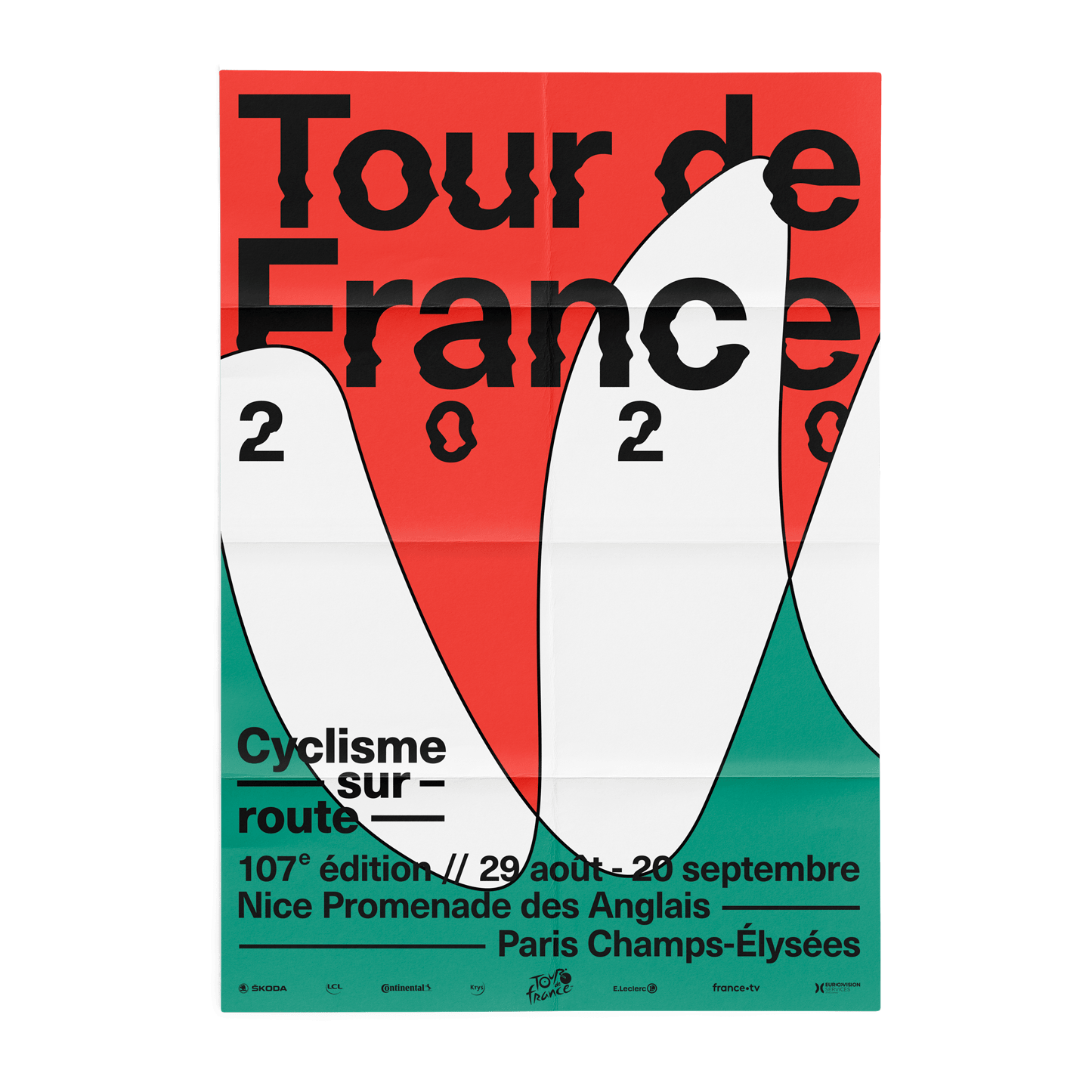 Fictionnal visual identity of the Tour de France 2020  highlighting the richness of the French landscapes © Pierre d'Alteroche