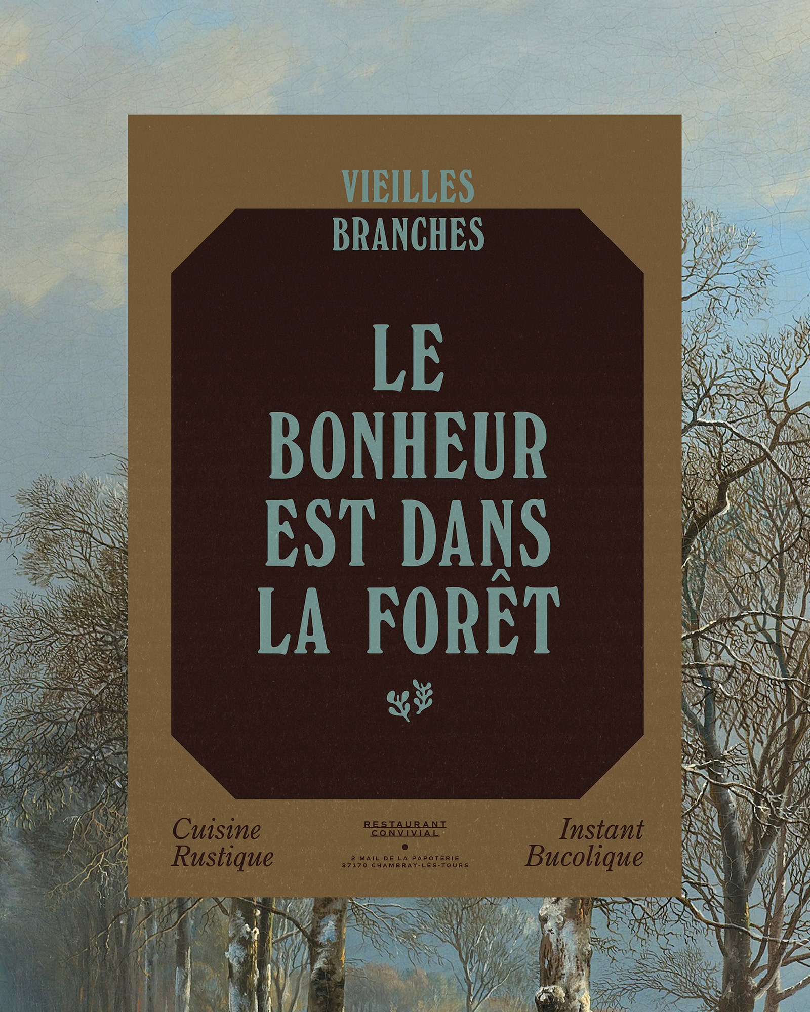 Vieilles Branches : branding of a restaurant in Chambray-les-Tours, France © Pierre d'Alteroche