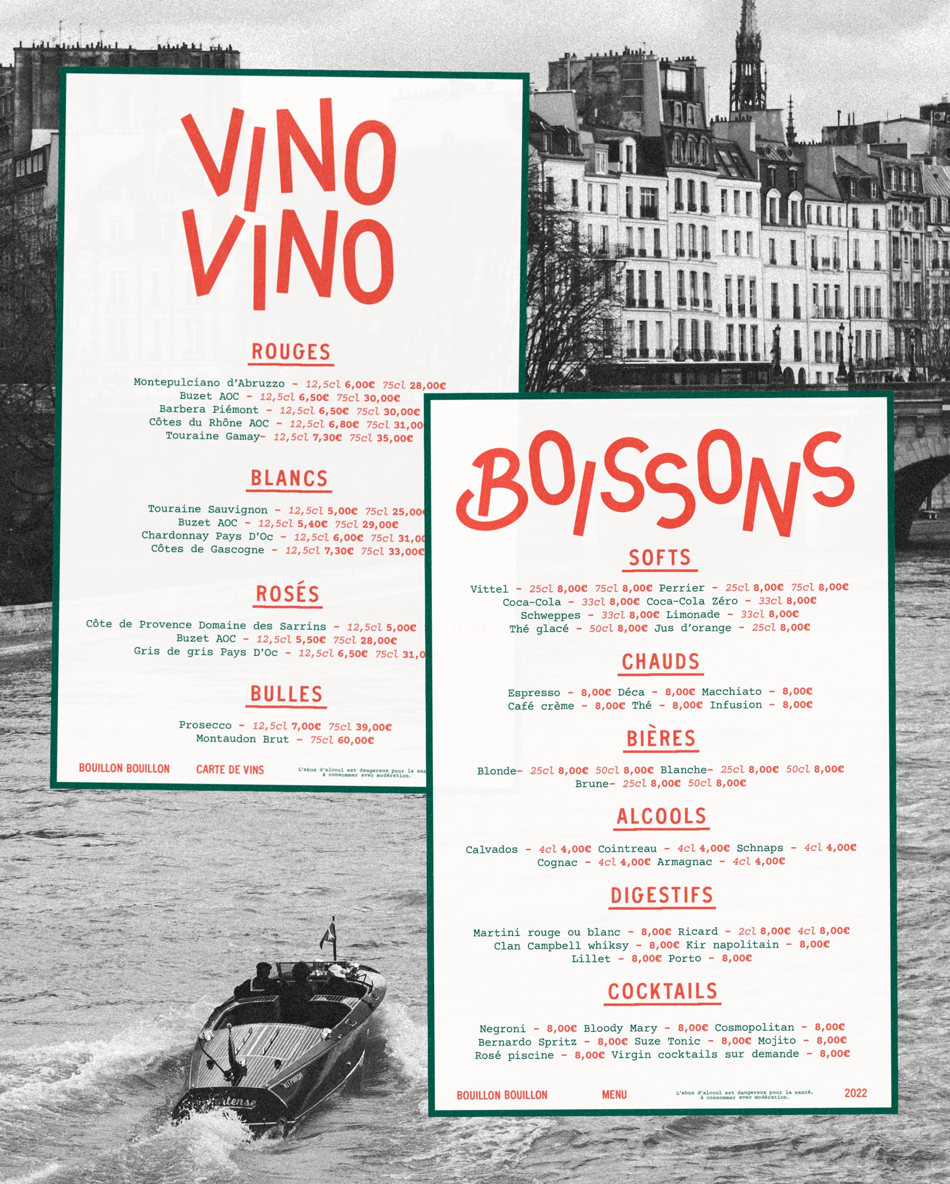 Bouillon Bouillon : branding of an italian bouillon restaurant in paris © Pierre d'Alteroche