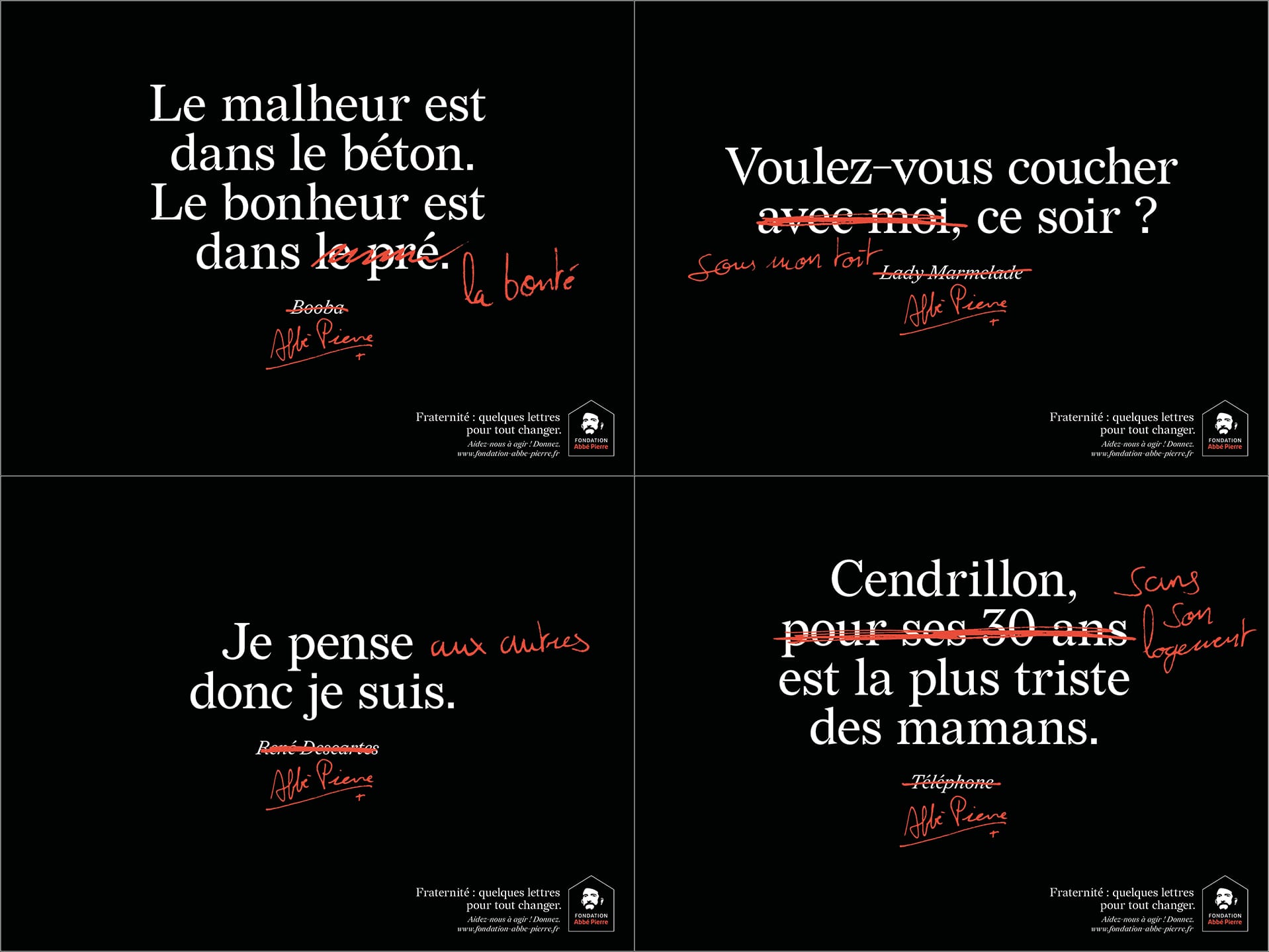Fondation Abbé Pierre : advertising campaign © Pierre d'Alteroche